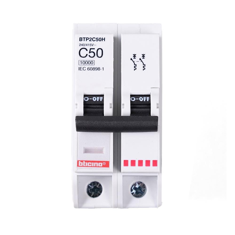 เมนเซอร์กิตเบรกเกอร์ 50 แอมป์ 1 เฟส BTICINO รุ่น BTP2C50H