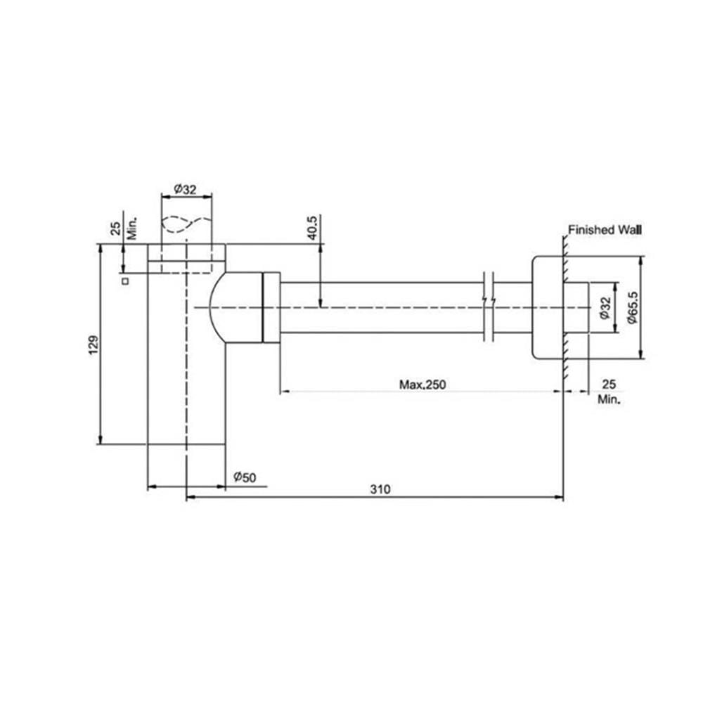 ท่อน้ำทิ้งอ่างล้างหน้ากระปุก KOHLER K-9071T-CP 30 ซม.