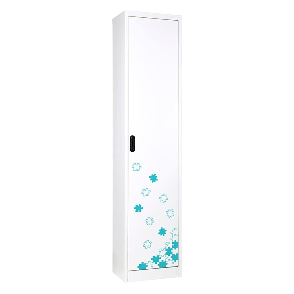 ตู้เหล็กสูงบานเปิดทึบ KIOSK MAX-041/JJIGSAW สีขาว