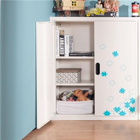 ตู้เหล็กบานเปิดทึบ KIOSK MAX-031/JJIGSAW สีขาว_1