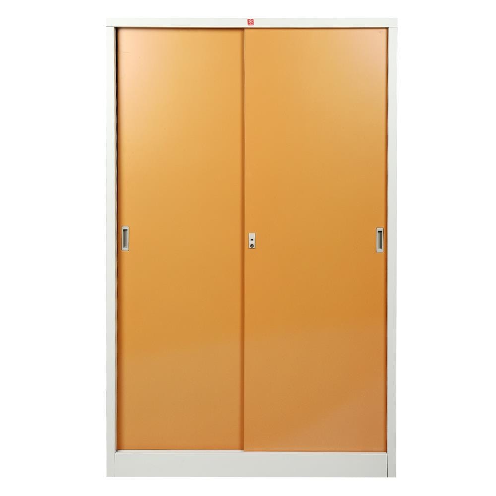 ตู้เสื้อผ้าเหล็กบานเลื่อน LUCKY WORLD KSS-126K-EG 118.8 ซม. สีน้ำตาล