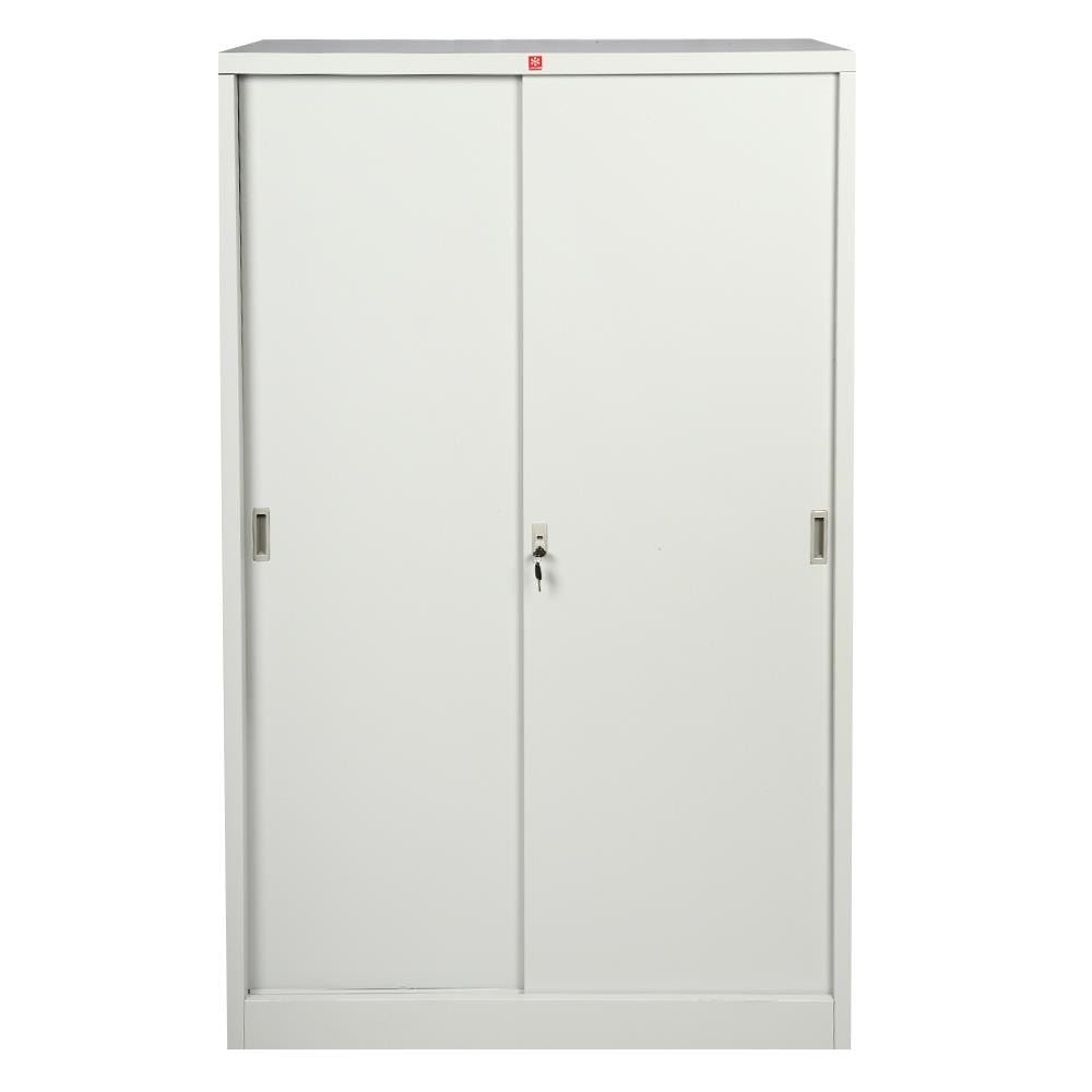 ตู้เสื้อผ้าเหล็กบานเลื่อน LUCKY WORLD KSS-126K-TG 118.8 ซม. สีเทาทราย