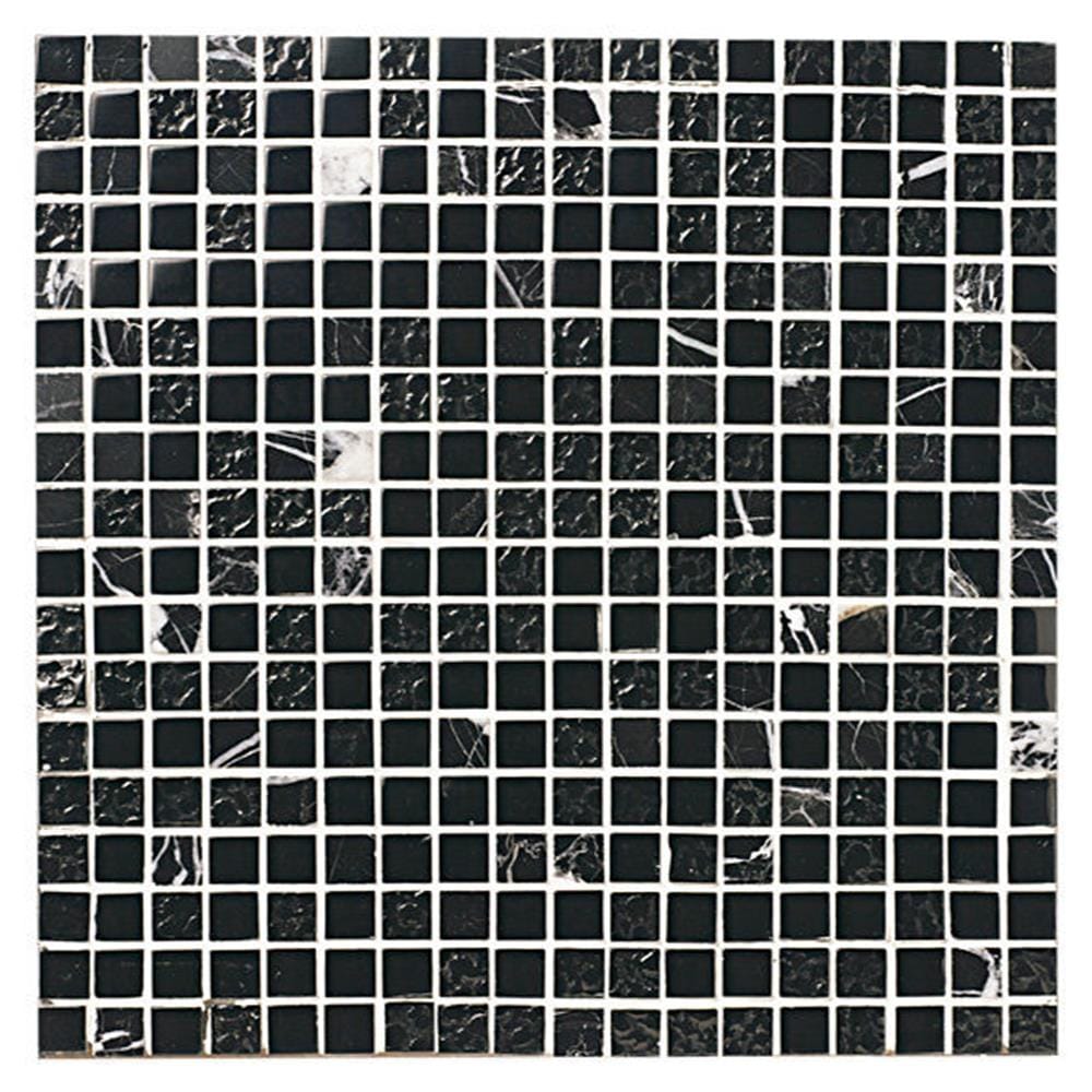 โมเสคแก้ว 30x30x0.80 ซม. สโตน แบล็ค