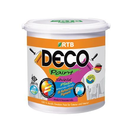 สีน้ำทาภายนอก ชนิดกึ่งเงา RTB DECO SHIELD PLUS+ BASE A สีขาว 1 แกลลอน
