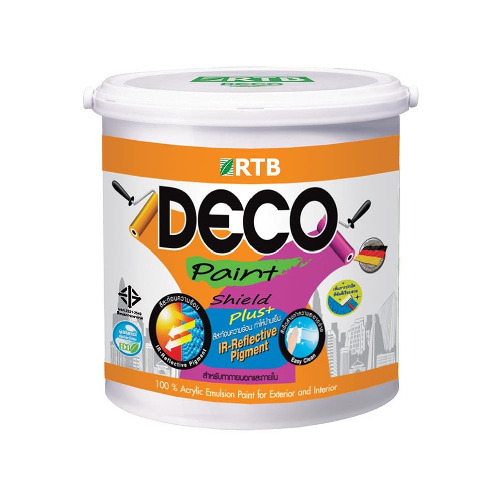 สีน้ำทาภายนอก ชนิดกึ่งเงา RTB DECO SHIELD PLUS+ BASE B สีขาว 1 แกลลอน