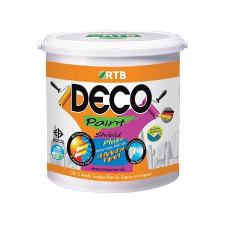 สีน้ำทาภายนอก ชนิดกึ่งเงา RTB DECO SHIELD PLUS+ BASE B สีขาว 1 แกลลอน_0