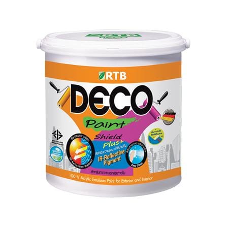 สีน้ำทาภายนอก ชนิดกึ่งเงา RTB DECO SHIELD PLUS+ BASE C สีขาว 1 แกลลอน