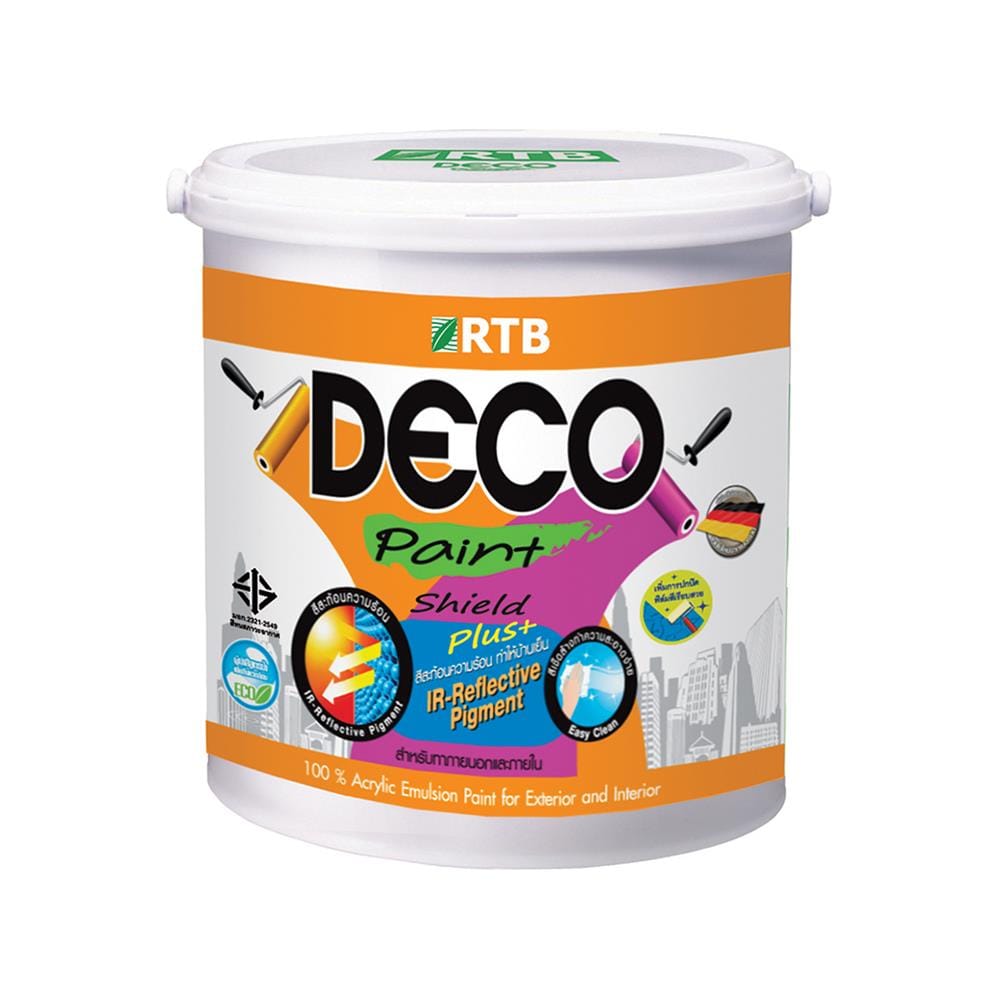 สีน้ำทาภายนอก ชนิดกึ่งเงา RTB DECO SHIELD PLUS+ BASE B สีขาว 2.5 แกลลอน