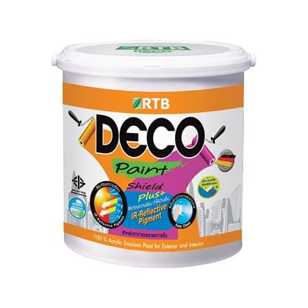 สีน้ำทาภายนอก ชนิดกึ่งเงา RTB DECO SHIELD PLUS+ BASE B สีขาว 2.5 แกลลอน
