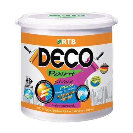 สีน้ำทาภายนอก ชนิดกึ่งเงา RTB DECO SHIELD PLUS+ BASE C สีขาว 2.5 แกลลอน