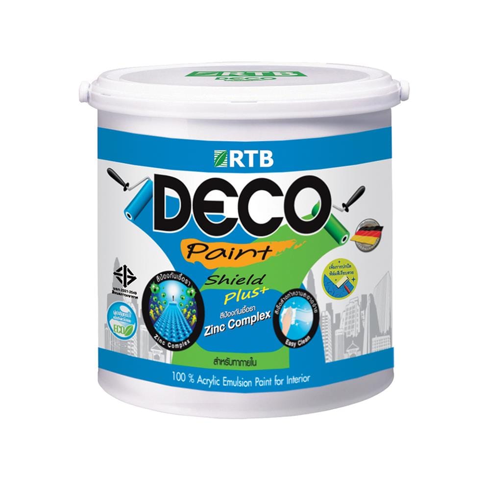 สีน้ำทาภายใน ชนิดด้าน RTB DECO SHIELD PLUS+ BASE B สีขาว 1 แกลลอน