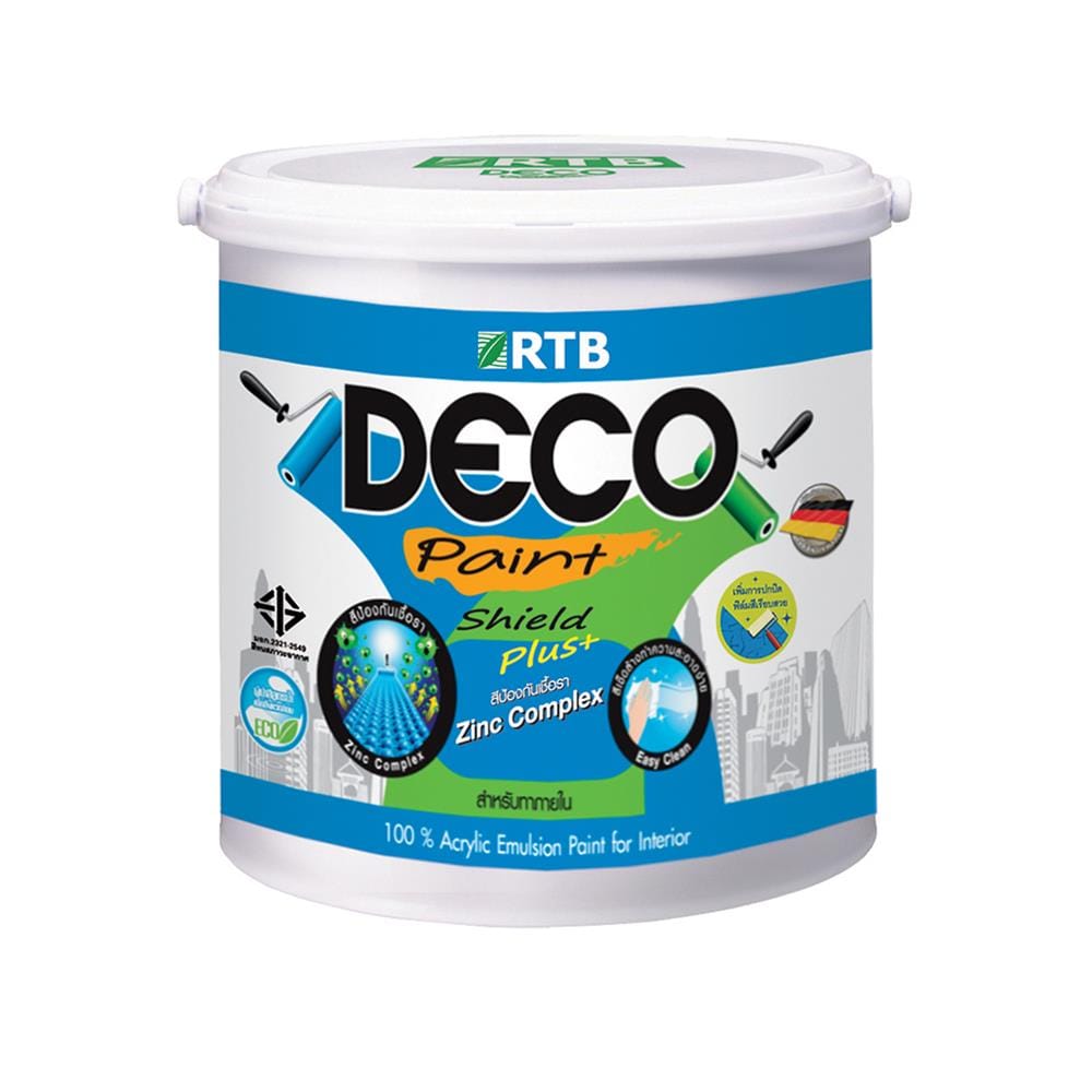 สีน้ำทาภายใน ชนิดด้าน RTB DECO SHIELD PLUS+ BASE B สีขาว 2.5 แกลลอน