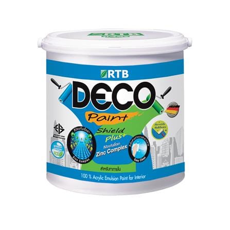 สีน้ำทาภายใน ชนิดด้าน RTB DECO SHIELD PLUS+ BASE B สีขาว 2.5 แกลลอน_0