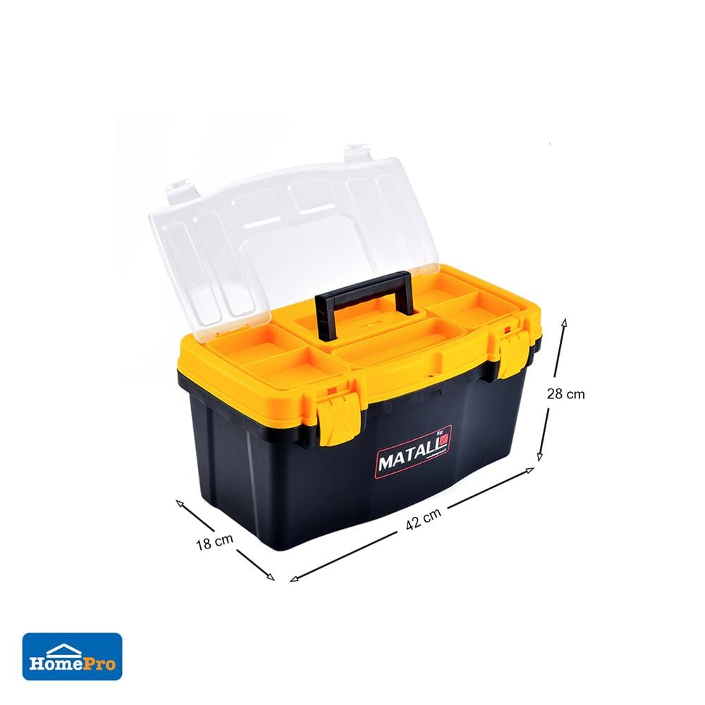 กล่องเครื่องมือพลาสติก PRO MATALL HL3078-F 19 นิ้ว สีดำ/เหลือง