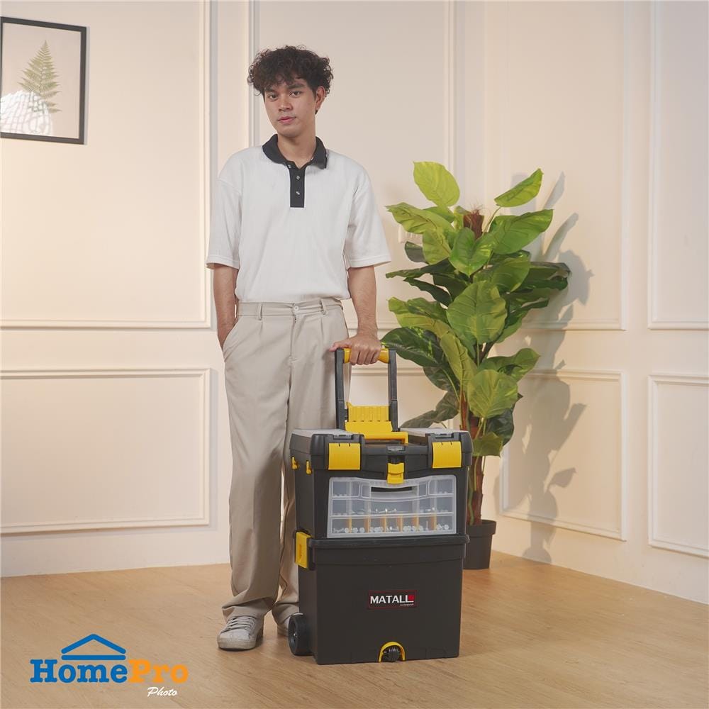 กล่องเครื่องมือมีล้อ MATALL HL3042 24 นิ้ว สีดำ/เหลือง