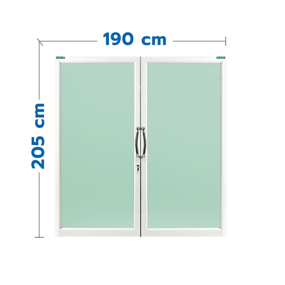 ประตูบานสวิงคู่ อะลูมิเนียม WINDOW ASIA 190x205 ซม. สีขาว