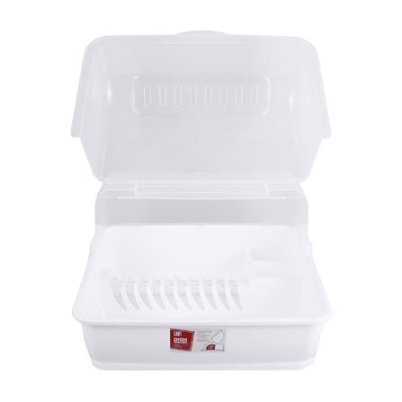 ชั้นคว่ำจานพลาสติกมีฝาครอบ JCJ 2408 สีขาว_2