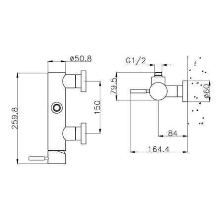 ก๊อกผสมยืนอาบ WS WS-0171U สเตนเลส_1