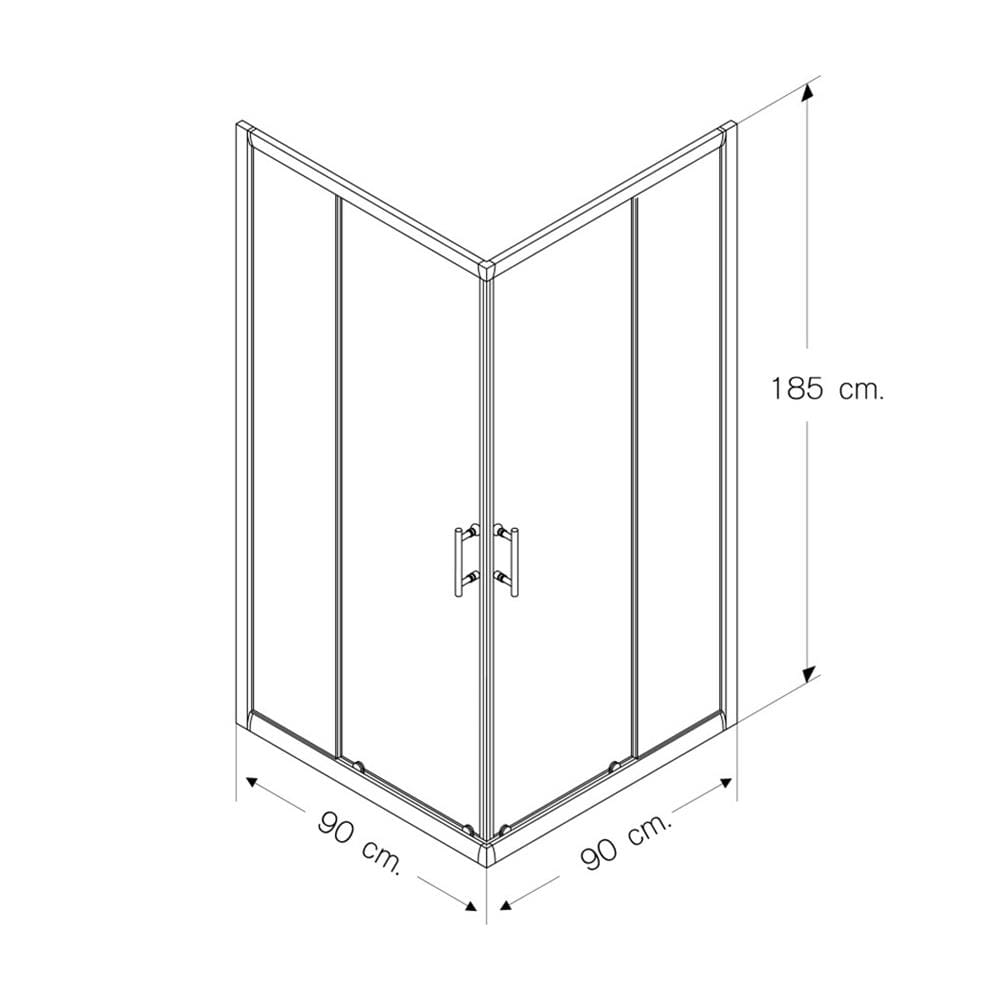 ฉากกั้นอาบน้ำ I-SPA BD-SQU001GCR 90x90 ซม.