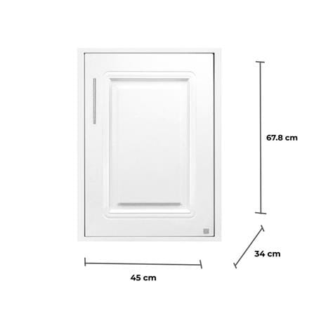 ตู้แขวนบานเดี่ยว ABS KING PLAT-PEARL 45x67.8 ซม. สีขาว_2