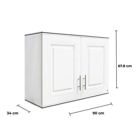 ตู้แขวนบานคู่ ABS KING PLAT-PEARL 90x68 ซม. สีขาว_1