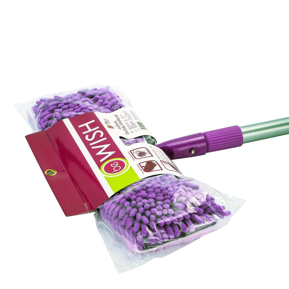 ไม้ม็อบดันฝุ่นไมโครไฟเบอร์ BE WISH DOUBLE CLEAN 15 นิ้ว สีม่วง