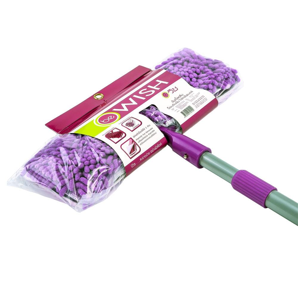 ไม้ม็อบดันฝุ่นไมโครไฟเบอร์ BE WISH DOUBLE CLEAN 15 นิ้ว สีม่วง