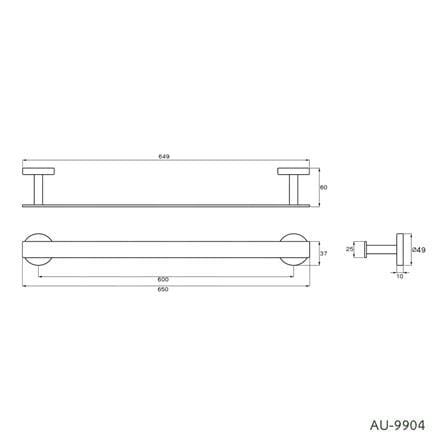 ราวแขวนผ้า WS AU-9904 60 ซม. สเตนเลส_1
