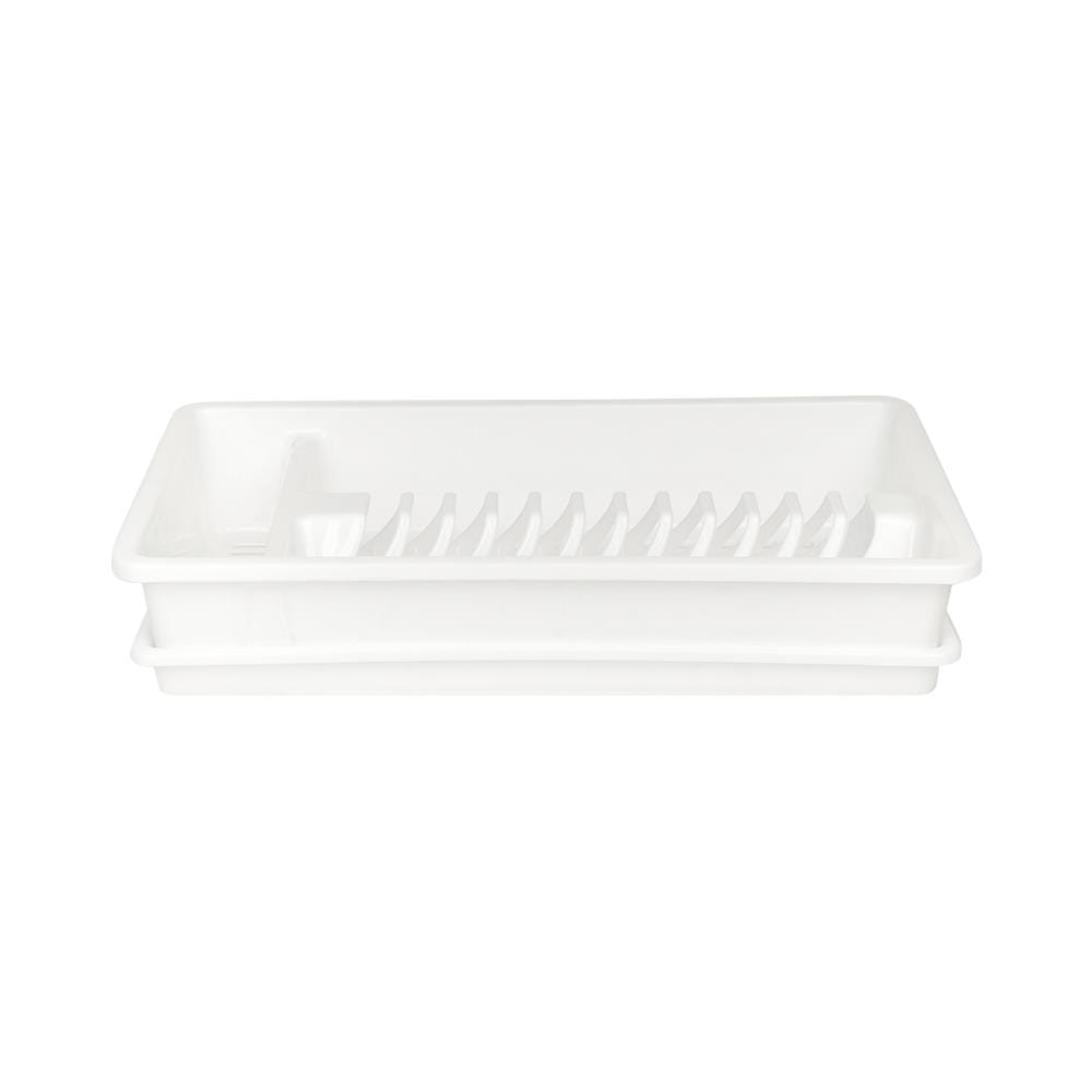 ชั้นคว่ำจานพลาสติก พร้อมถาดรอง G-WARE 267 สีขาว