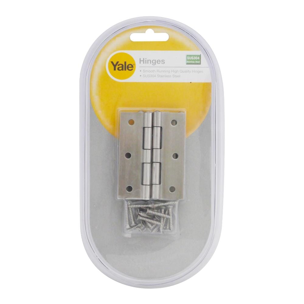 บานพับ 3X3 นิ้ว X 1 มม. YALE SL30 สีสเตนเลส (แพ็ก 4 ชิ้น)