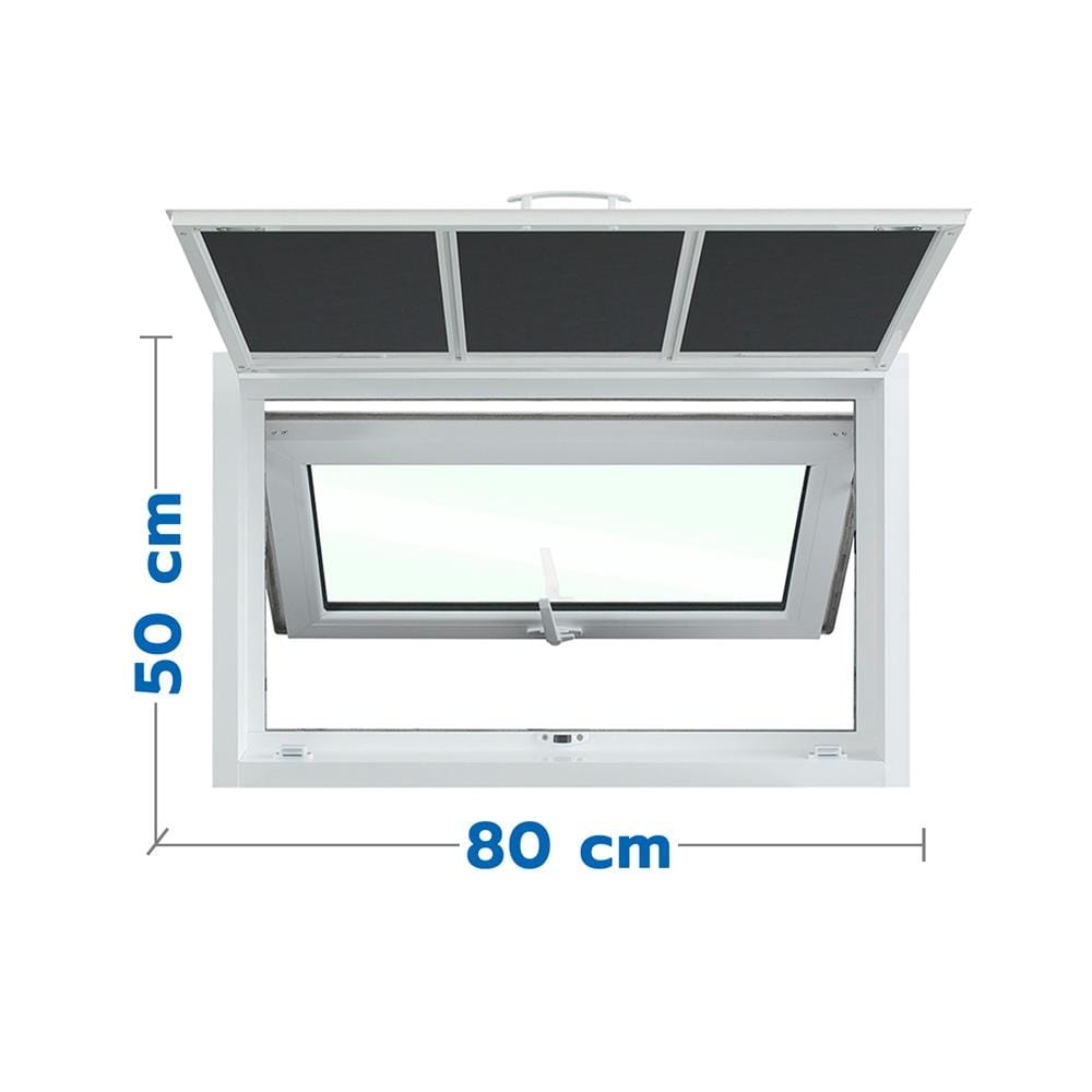 หน้าต่างบานกระทุ้ง อะลูมิเนียม มุ้ง LYNN X-SERIES 80x50 ซม. สีขาว