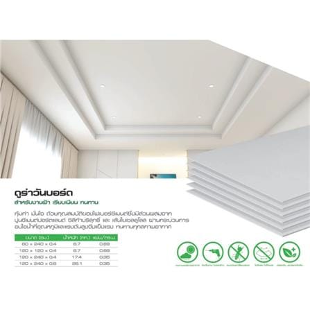 บอร์ด งานฝ้า DURAONE ขอบเรียบ 120X120X0.4 ซม. สีธรรมชาติ_2