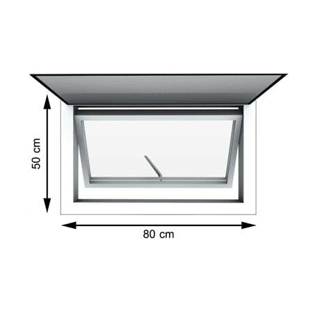 หน้าต่าง UPVC บานกระทุ้ง มุ้ง HOFFEN 80x50 ซม. สีขาว_0