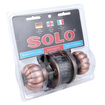 ชุดลูกบิดประตู หัวฟักทอง SOLO 9800 AC สีทองแดงรมดำ_3