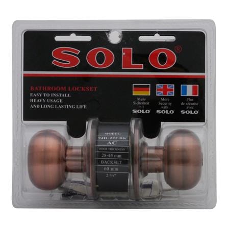 ลูกบิดประตูห้องน้ำ หัวจัน SOLO 94D-222AC-BK สีทองแดงรมดำ