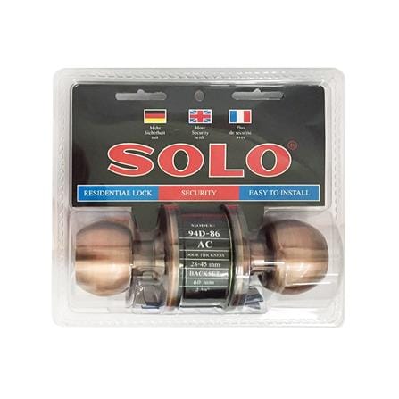 ลูกบิดประตู หัวกลม SOLO 94D-86AC สีทองแดงรมดำ_2