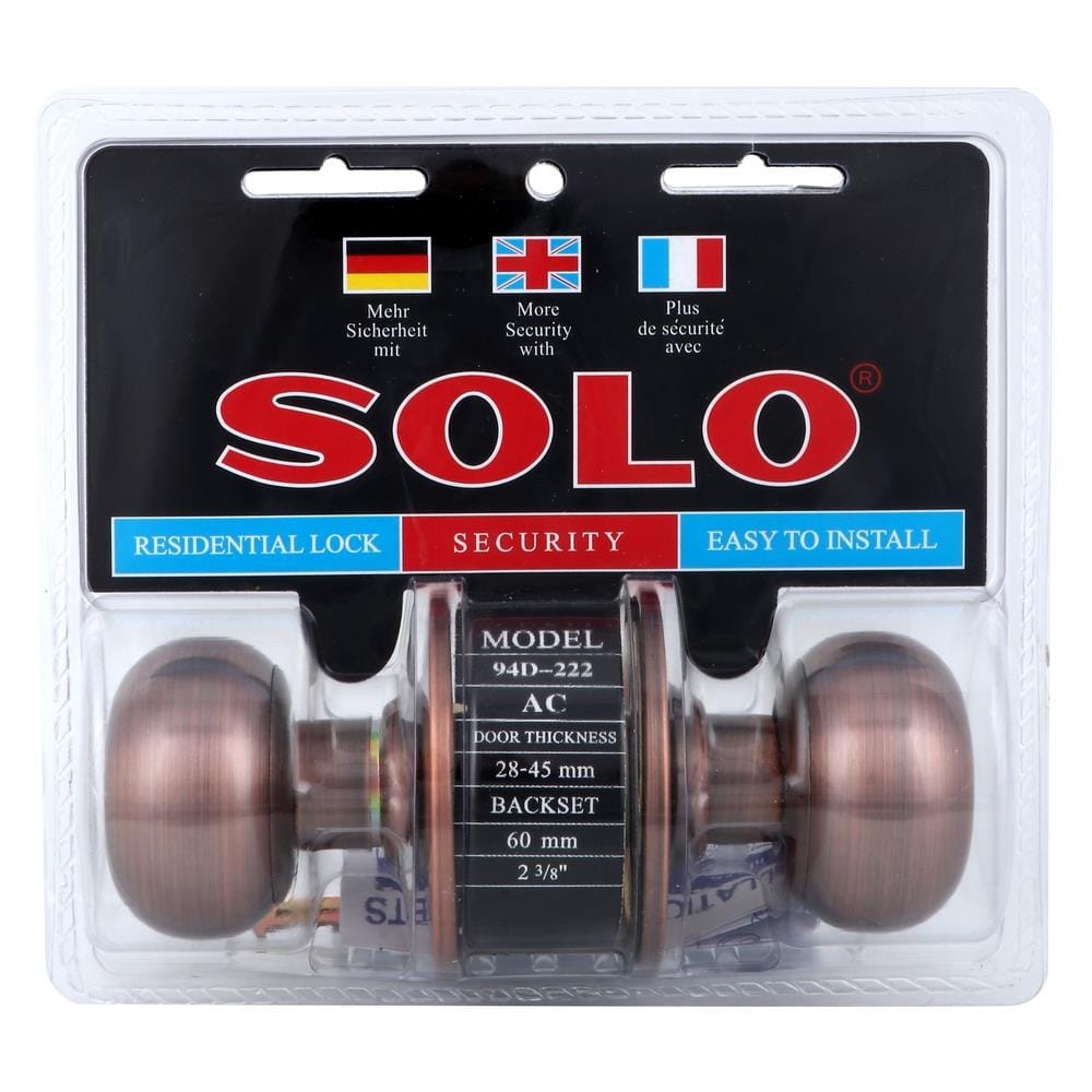 ชุดลูกบิดประตู หัวจัน SOLO 94D-222AC สีทองแดงรมดำ