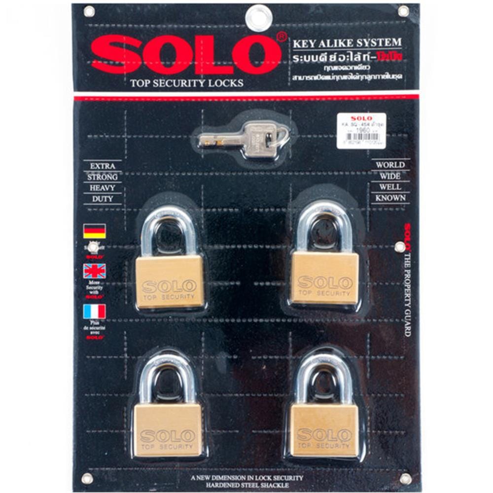 กุญแจคีย์อะไลท์ SOLO 4507 SQ 45 มม. 4 ตัว/ชุด