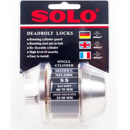 กุญแจลิ้นตาย 1 ด้าน SOLO 2201 สีสเตนเลส_0