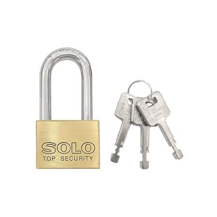 กุญแจลูกปืน SOLO 4507SQ-45L 45 มม. สีทองเหลืองขัดเงา