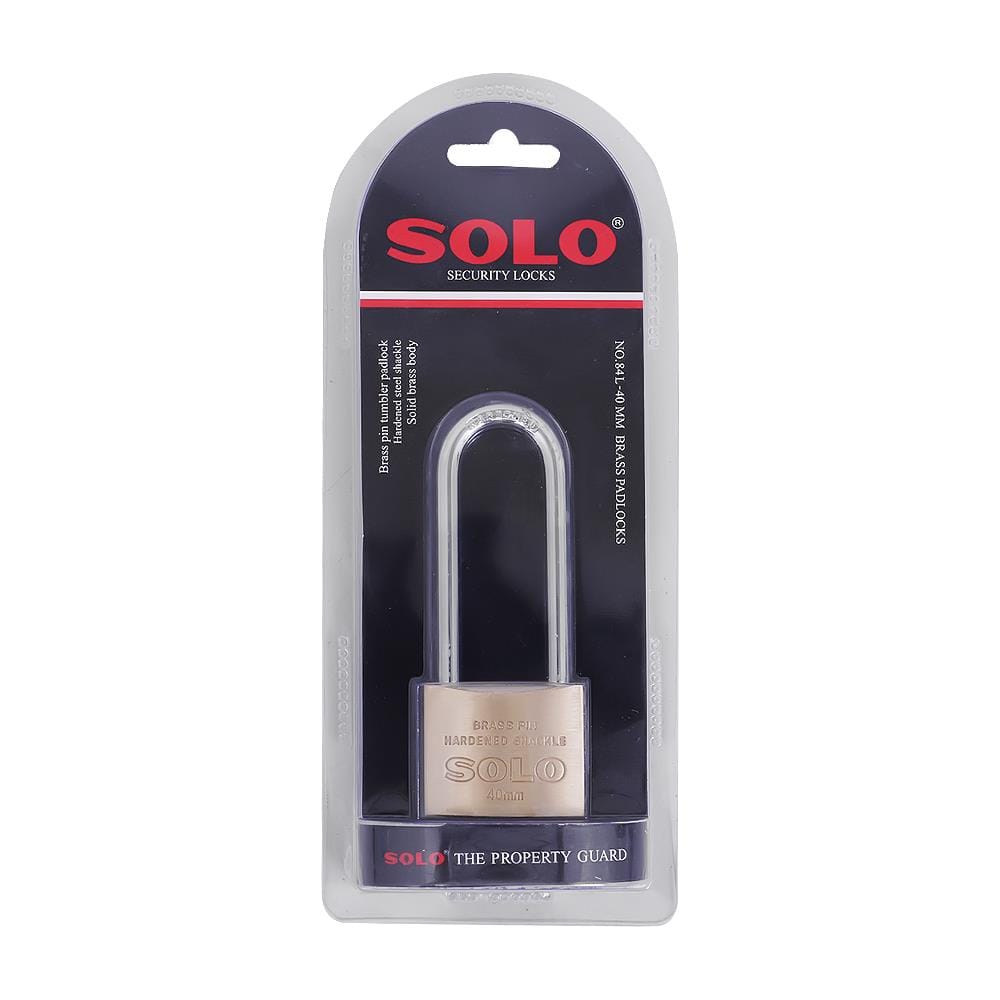 กุญแจสปริง SOLO 84-40L 40 มม. สีทองเหลืองขัดเงา