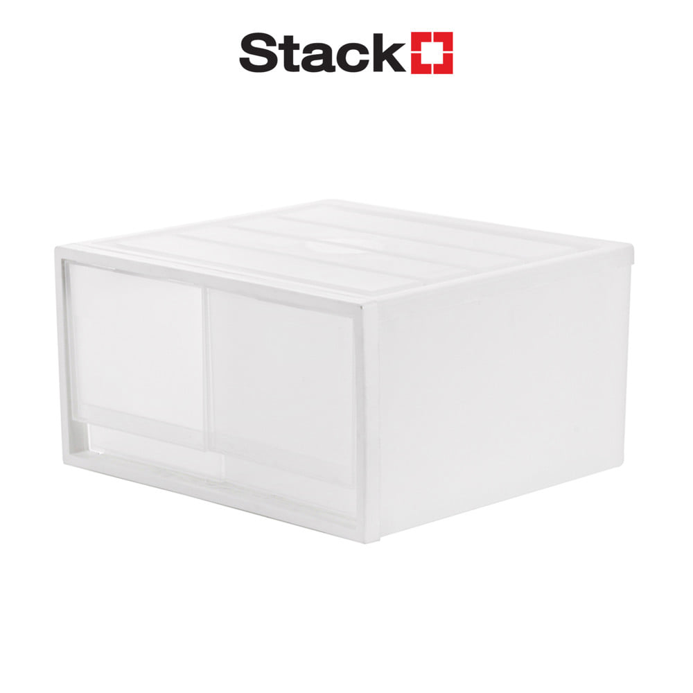 กล่องลิ้นชัก 2 ลิ้นชัก STACKO CK-72 40x35.8x21.2 ซม. สีขาว
