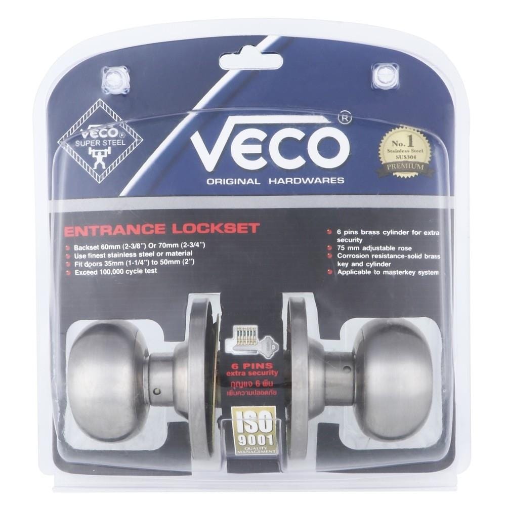 ลูกบิดประตู หัวจัน VECO 3691SS-ET สีสเตนเลส