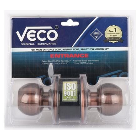ลูกบิดประตู หัวกลม VECO 3871AC-ML-ET สีทองแดงรมดำ_6