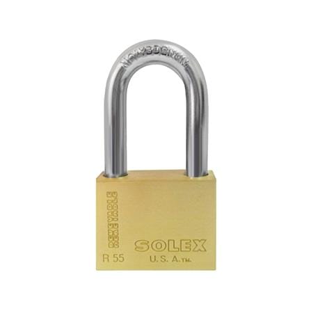 กุญแจลูกปืน SOLEX R55L 55 มม. สีทองเหลืองขัดเงา