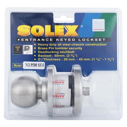 ลูกบิดประตูหลบมุ้งลวด หัวกลม SOLEX 9500SSM สีสเตนเลส_4