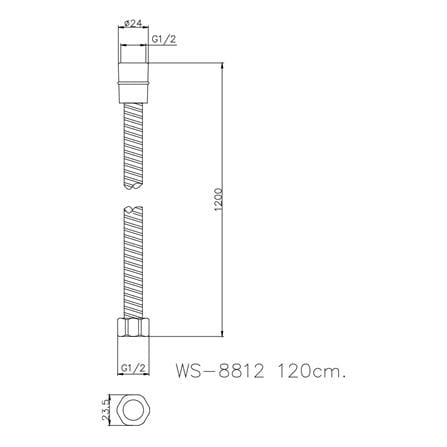 SHOWER HOSE SS WASTON WS-8812 120 CM_1