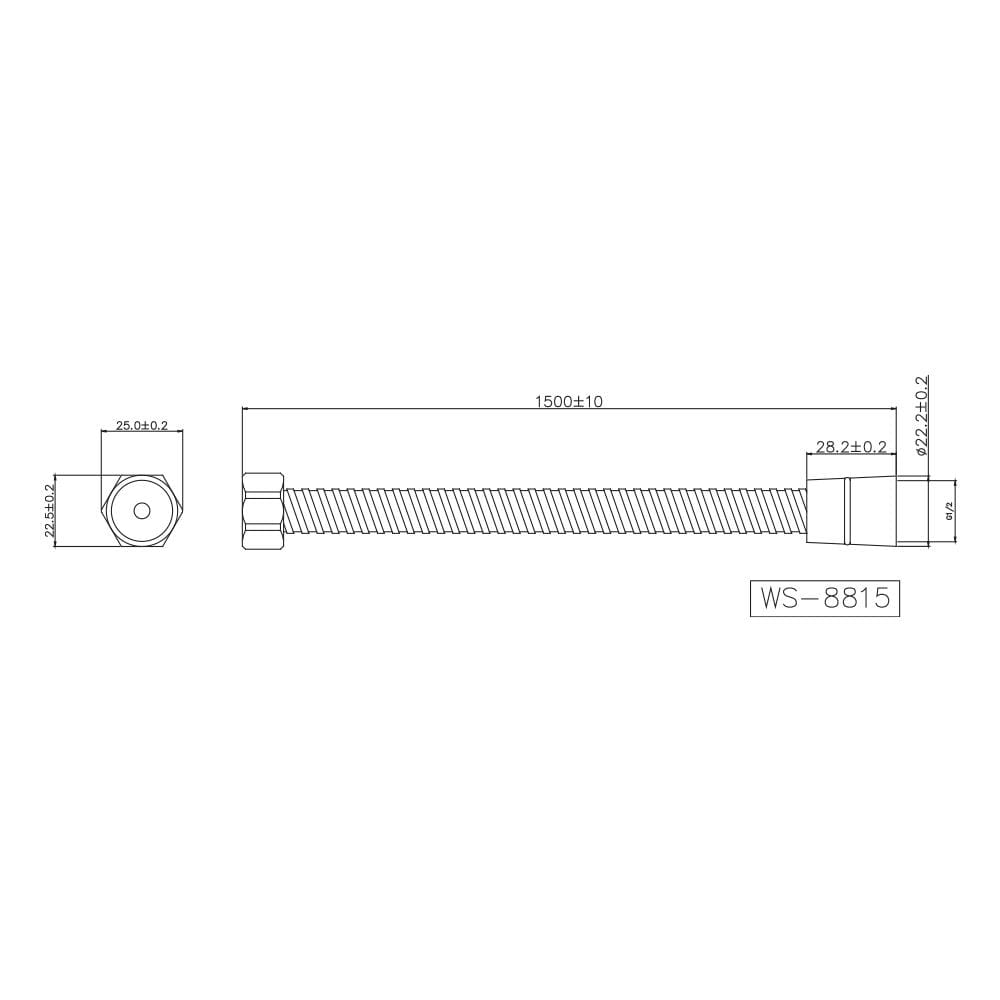 สายฝักบัวสเตนเลส WS WS-8815 150 ซม.