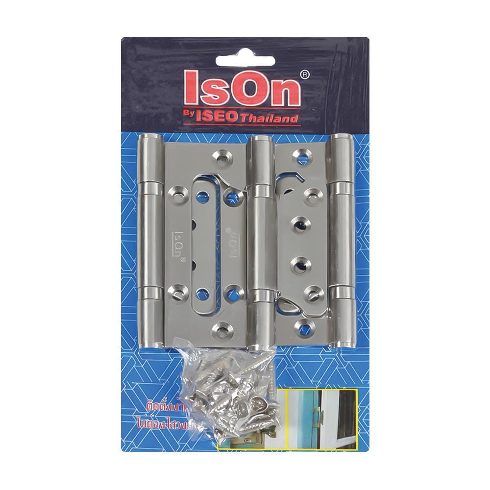 บานพับ 4x3 นิ้ว x 2.2 มม. ISON SM4325 ไม่เซาะร่อง สีสเตนเลส (แพ็ก 3 ชิ้น)