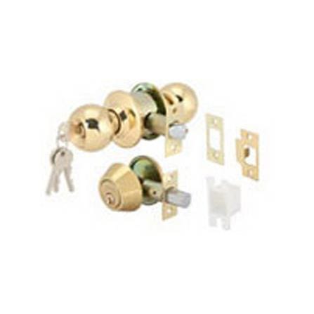 ลูกบิดประตู หัวกลม (พร้อม DEADBOLT) HAFELE 489.93.809 สีทอง_0